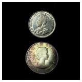 1935, 1964 Canada Silver 25 Cents