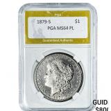 1879-S Morgan Silver Dollar PGA MS64 PL