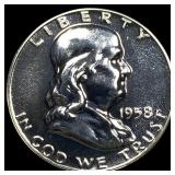 1958 Franklin Half Dollar GEM PROOF