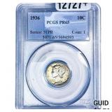 1936 Mercury Silver Dime PCGS PR65