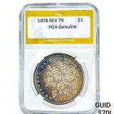 1878 REV 79 Morgan Silver Dollar PGA Genuine