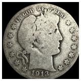 1913 Barber Half Dollar LIGHTLY CIRCULATED