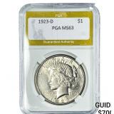 1923-D Silver Peace Dollar PGA MS63