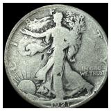 1921-S Silver Walking Liberty Half Dollar NICELY C