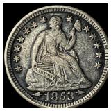 1853 Arrows Seated Liberty Half Dime