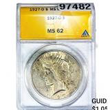 1927-D Silver Peace Dollar ANACS MS62