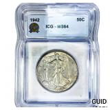 1942 Walking Liberty Half Dollar ICG MS64