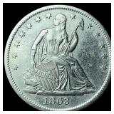 1863-S Silver Half Dollar CHOICE AU