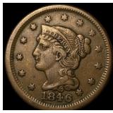 1846 Braided Hair Large Cent LIGHTLY CIRCULATED