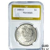 1888-O Morgan Silver Dollar PGA MS65