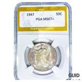 1947 Walking Liberty Half Dollar PGA MS67+