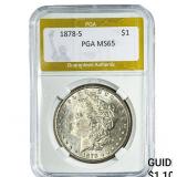 1878-S Morgan Silver Dollar PGA MS65
