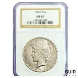 1928-S Silver Peace Dollar NGC MS63