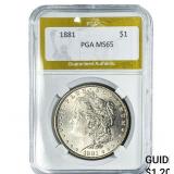 1881 Morgan Silver Dollar PGA MS65