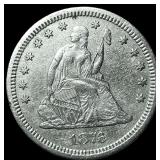 1876-CC Seated Liberty Quarter CLOSELY UNCIRCULATE