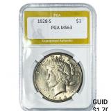 1928-S Silver Peace Dollar PGA MS63