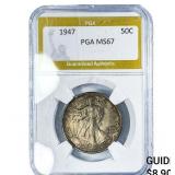 1947 Walking Liberty Half Dollar PGA MS67