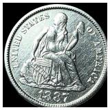 1887-S Silver Seated Liberty Dime UNCIRCULATED