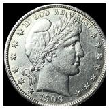 1909 Silver Barber Half Dollar UNCIRCULATED