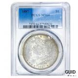 1887 Morgan Silver Dollar PCGS MS64