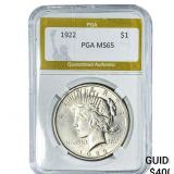 1922 Silver Peace Dollar PGA MS65