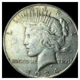 1934-S Silver Peace Dollar NEARLY UNCIRCULATED
