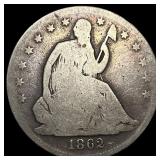1862 Seated Liberty Half Dollar NICELY CIRCULATED