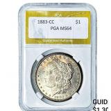 1883-CC Morgan Silver Dollar PGA MS64