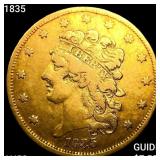 1835 $5 Gold Half Eagle CLOSELY UNCIRCULATED