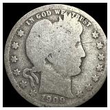 1909-O Silver Barber Quarter LIGHTLY CIRCULATED