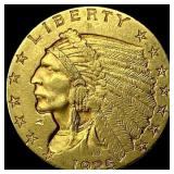 1925-D Gold Indian Head $2.5 Quarter Eagle UNCIRCU