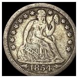 1854 Seated Liberty Dime (Arrows) LIGHTLY CIRCULAT