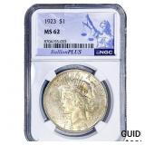 1923 Silver Peace Dollar NGC MS62
