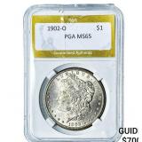 1902-O Morgan Silver Dollar PGA MS65