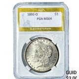 1892-O Morgan Silver Dollar PGA MS64