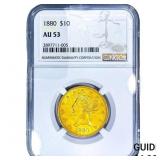 1880 $10 Gold Eagle NGC AU53