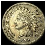 1859 Copper-Nickel Indian Head Cent NEARLY UNCIRCU