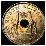 1957 Rhodesia & Nyasaland Bronze 1/2 Penny