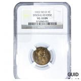 1922 No D Wheat Cent NGC VG10 BN