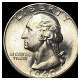 1940-D Silver Washington Quarter GEM BU