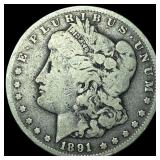 1891-CC Silver Morgan Dollar LIGHTLY CIRCULATED