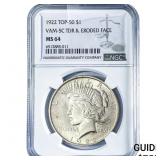 1922 Silver Peace Dollar NGC MS64 VAM-5C TDR&ERODE