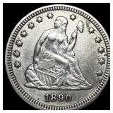 1890 Silver Seated Liberty Quarter UNCIRCULATED
