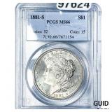 1881-S Morgan Silver Dollar PCGS MS66
