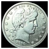 1910 Silver Barber Quarter ABOUT UNCIRCULATED