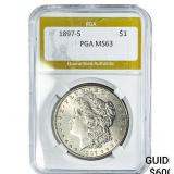 1897-S Morgan Silver Dollar PGA MS63