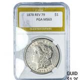 1878 Rev 79 Morgan Silver Dollar PGA MS63