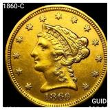 1860-C $2.50 Gold Quarter Eagle UNCIRCULATED