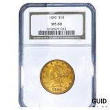 1890 $10 Gold Eagle NGC MS60