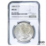 1884-CC Morgan Silver Dollar NGC MS66